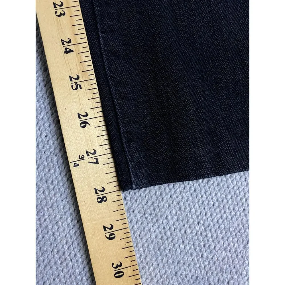 Crown Basics Jeans Mens 36X28 Black Loose Straight Painted‎ Back Y2K Button Fly
